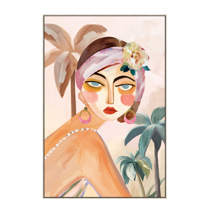 InTheBox - Maison TROPICAL LADY Pinakas Diakosmisis Kambas Poluxromos me Xulino Plaisio Fusiko 60x5x90cm 030525