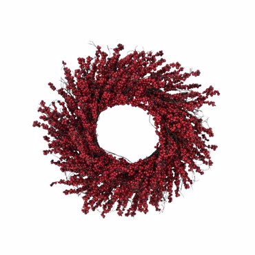 InTheBox - Maison XMAS RED BERRY B Στεφάνι με Γκρι Polyfoam PVC Κόκκινο Φ60cm 031061