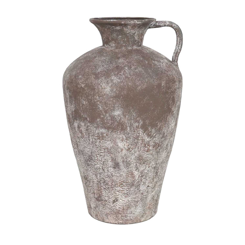 InTheBox - Maison DIROS Βάζο Μεταλλικό Καφέ/Λευκό Φ25x4