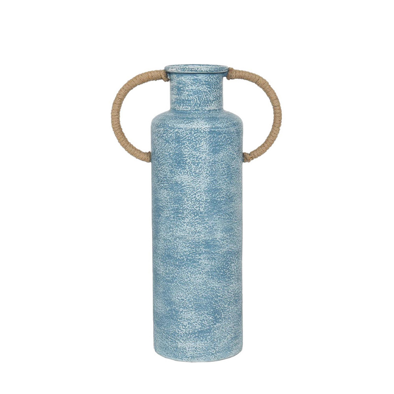 Διακοσμητικά Επιτραπέζια agiovlasitishome - ΣΗΜΑΝΤΙΚΟ: Σε περίπτωση διαφοράς τιμής από το κατάστημα ισχύει παντα και μόνο η τιμή του καταστήματος InTheBox - Maison ATLANTIC Βάζο Μεταλλικό Μπλε/Λευκό με