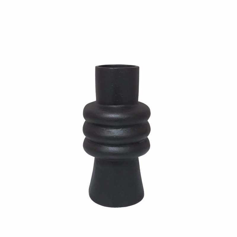 Διακοσμητικά Επιτραπέζια agiovlasitishome - ΣΗΜΑΝΤΙΚΟ: Σε περίπτωση διαφοράς τιμής από το κατάστημα ισχύει παντα και μόνο η τιμή του καταστήματος InTheBox - Maison ARTIOM Βάζο Αλουμινίου Μαύρο Φ14x26cm