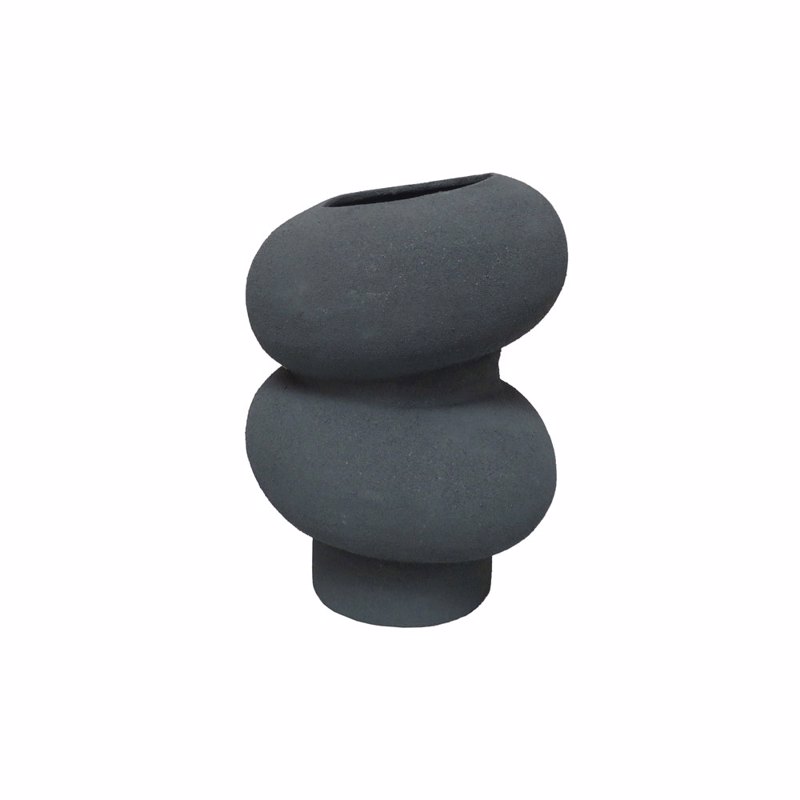 Διακοσμητικά Επιτραπέζια agiovlasitishome - ΣΗΜΑΝΤΙΚΟ: Σε περίπτωση διαφοράς τιμής από το κατάστημα ισχύει παντα και μόνο η τιμή του καταστήματος InTheBox - Maison DANEET Βάζο Αλουμινίου Γκρι Φ17x23cm