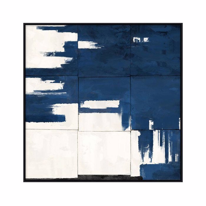 InTheBox - Maison GEOMETRY OF TIME Pinakas me Korniza Kambas/PP Ble/Lefkos 80x4x80cm 033063