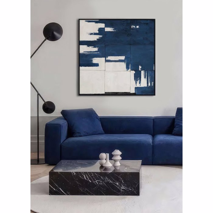 InTheBox - Maison GEOMETRY OF TIME Pinakas me Korniza Kambas/PP Ble/Lefkos 80x4x80cm 033063