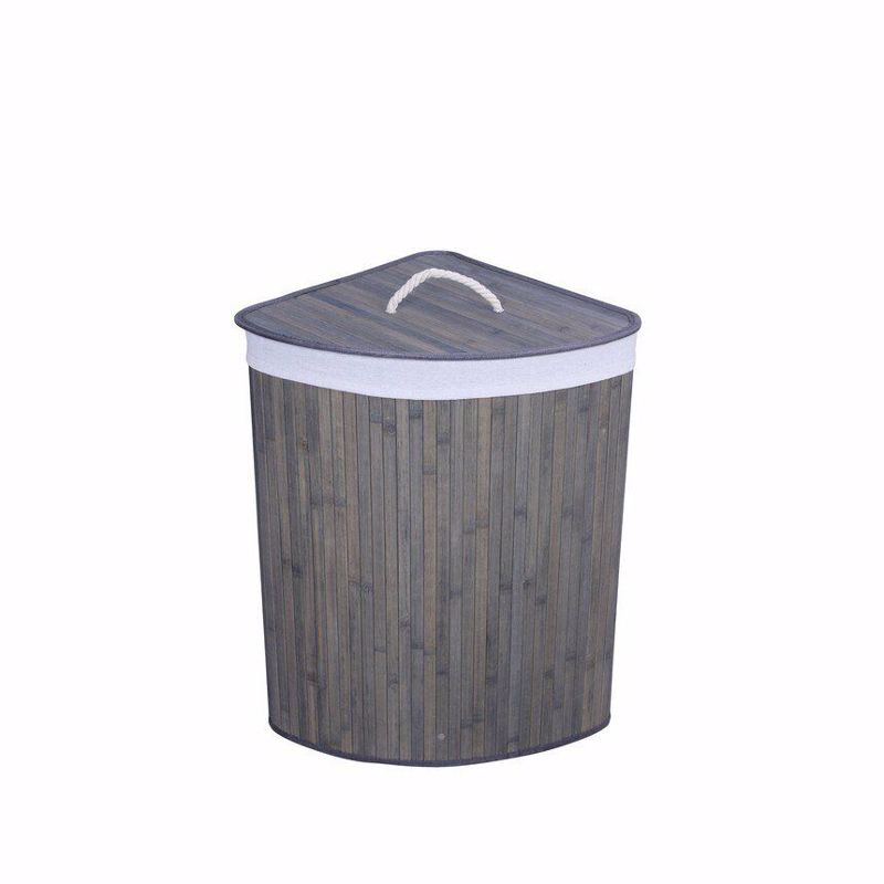 Καλάθια Μπάνιου agiovlasitishome - ΣΗΜΑΝΤΙΚΟ: Σε περίπτωση διαφοράς τιμής από το κατάστημα ισχύει παντα και μόνο η τιμή του καταστήματος DI.MO Καλάθι Απλύτων από Bamboo Γκρι/Λαδί Φ37x60cm 4170