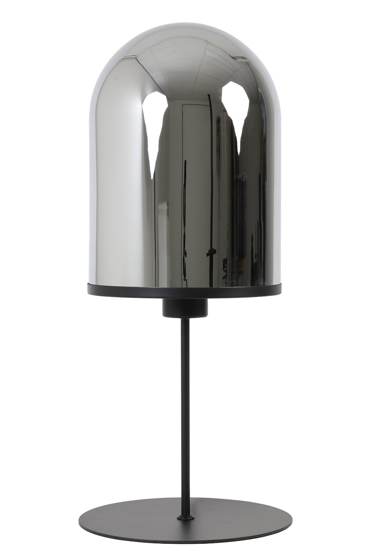 l'arte Επιτραπέζιο Φωτιστικό 'Mariam' Μονόφωτο Μεταλλικό/Γυάλινο Μαύρο/Φιμέ Ε27 Φ25x65cm