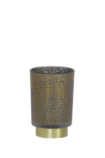 l'arte Επιτραπέζιο Φωτιστικό LED 'Jaguar' Γυάλινο Σκούρο Γκρί Φ10x12.5cm