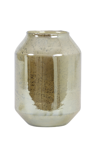 l'arte Διακοσμητικό Βάζο Γυάλινο με Πέτρινο Φινίρισμα 'Bogota' Μελί Φ19x26cm