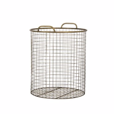 l'arte Διακοσμητικό Καλάθι Δαπέδου 'Pearl' Μεταλλικό Μπρονζέ (Large)
