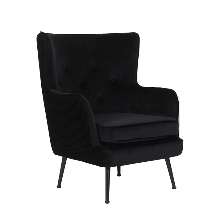 Liberta - Maison SERPATINA Πολυθρόνα Μαύρη 75x79x93cm 01-2084 Liberta - Maison SERPATINA Poluthrona Mavri 75x79x93cm 01-2084