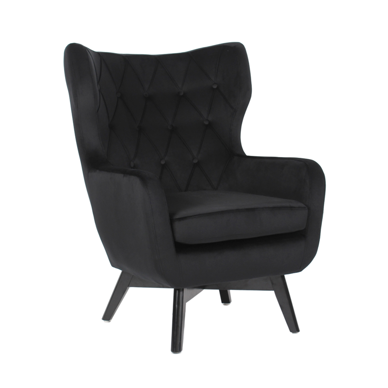 Liberta - Maison - ΣΗΜΑΝΤΙΚΟ: Σε περίπτωση διαφοράς τιμής από το κατάστημα ισχύει παντα και μόνο η τιμή του καταστήματος Liberta - Maison SALINA Πολυθρόνα Μαύρη 75x83x103cm 01-