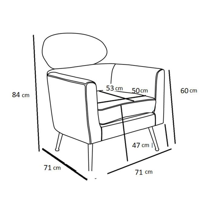 Liberta - Maison TESTA Poluthrona Xrusi 72x76x85cm 01-3145