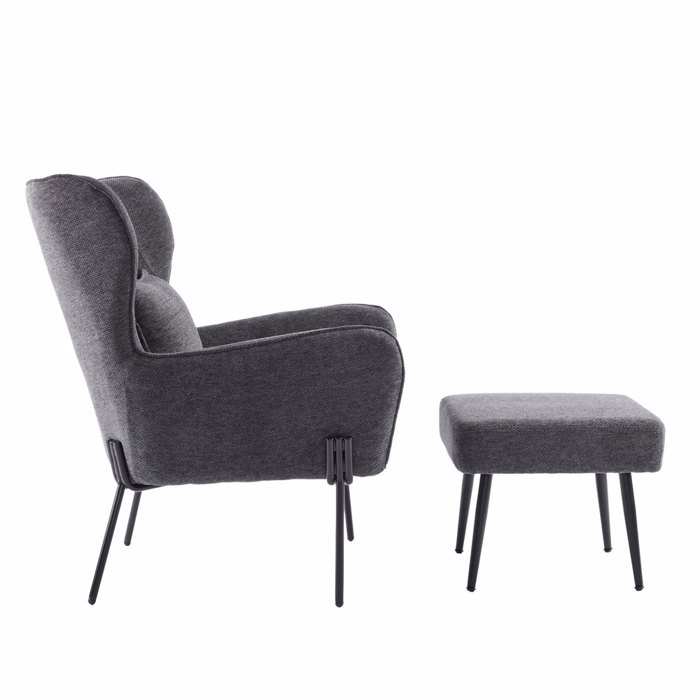 Liberta - Maison CHILLOUT Poluthrona me upopodio se Skouro Ggri Xroma 84x74x97.5cm 01-3540