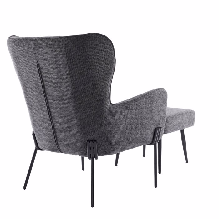 Liberta - Maison CHILLOUT Poluthrona me upopodio se Skouro Ggri Xroma 84x74x97.5cm 01-3540