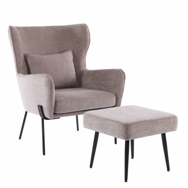 Liberta - Maison CHILLOUT Πολυθρόνα Καφέ Ανοιχτή με Υποπόδιο 84x74x97.5cm 01-3541