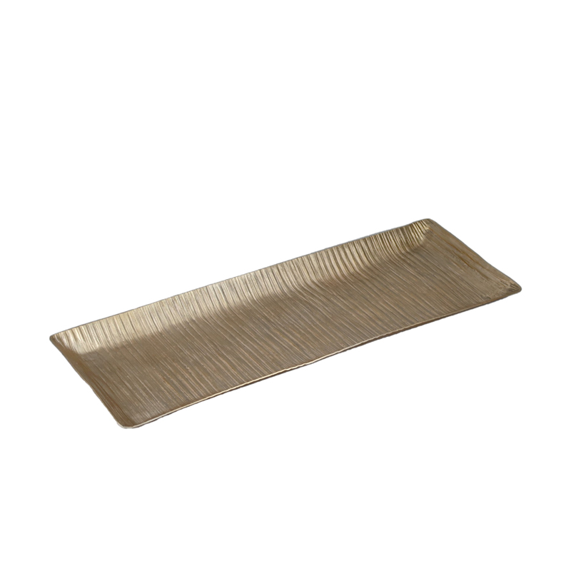 Liberta-Maison Thread Δίσκος Διακόσμησης 50x19x2cm Αλουμίνιο Σαμπανί 014930