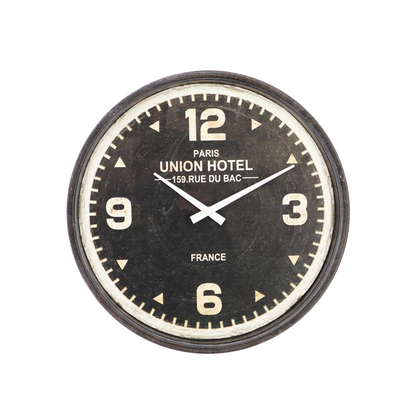 Liberta - Maison UNION Ρολόι Τοίχου Μεταλλικό Μαύρο/Λευ