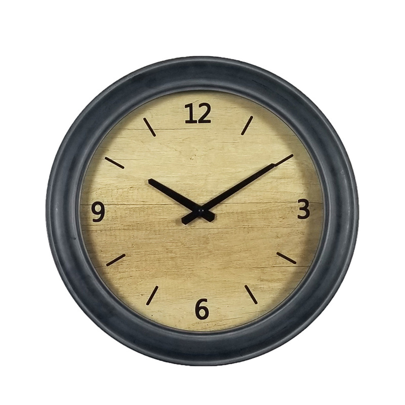 Liberta - Maison BOIS Ρολόι Τοίχου Μαύρο/Φυσικό Φ46x5.5