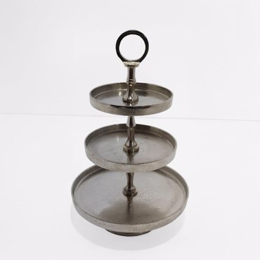 Liberta-Maison Servir Ορντεβιέρα 3 Επίπεδα 22x22x36cm Αλουμίνιο Ασημί 017651