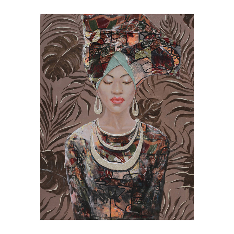 Liberta - Maison JUNGLE LADY Πίνακας Καμβάς Πολύχρωμο Ξύλο 76x4x100cm 018820