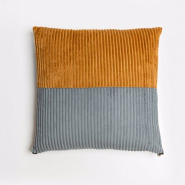 Liberta - Maison SENS Διακοσμητικό Μαξιλάρι Υφασμάτινο/Polyester Μουσταρδί/Γκρι 45x45cm 018875