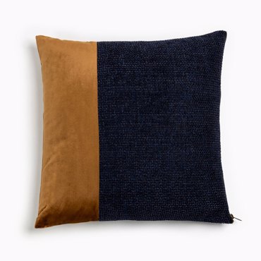 Liberta - Maison GLAM Διακοσμητικό Μαξιλάρι Βελούδινο/Polyester Μπλε/Χρυσό 45x45cm 018876