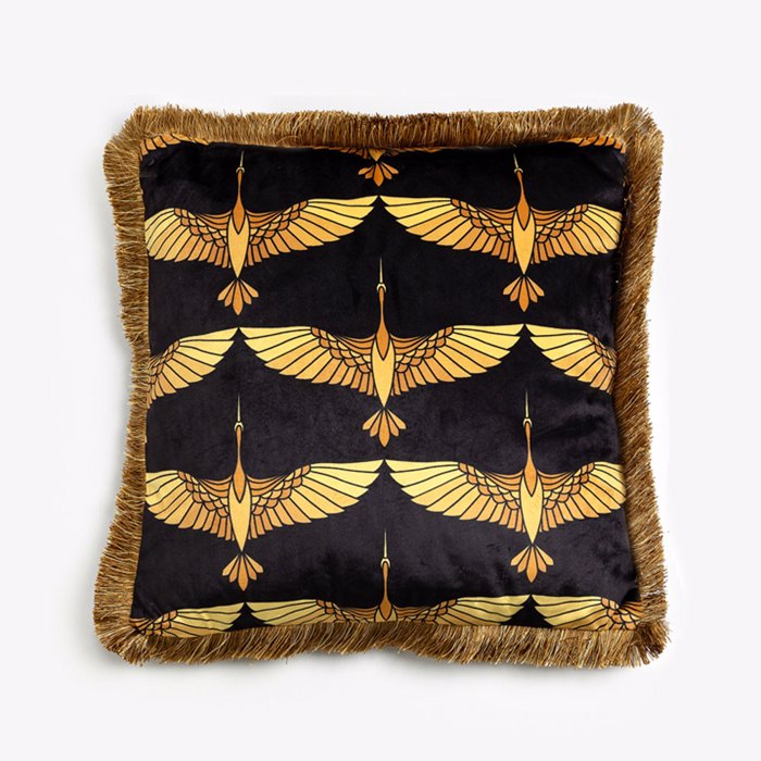 Liberta - Maison GARZA Diakosmitiko Maxilari ufasmatino/Beloudino Mavro/Xruso 45x45cm 018892