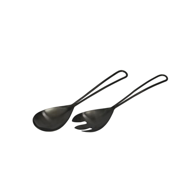 Liberta-Maison Matt Set Σερβιρίσματος Σαλάτας 29x7x2cm Ατσάλι Μαύρο 018937