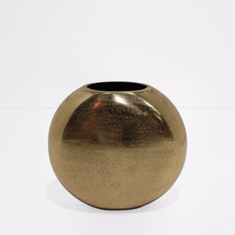 Διακοσμητικά Επιτραπέζια agiovlasitishome - ΣΗΜΑΝΤΙΚΟ: Σε περίπτωση διαφοράς τιμής από το κατάστημα ισχύει παντα και μόνο η τιμή του καταστήματος Liberta - Maison BALLON Βάζο Αλουμινίου Χρυσό 28x27x8cm