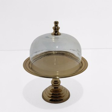 Liberta-Maison Voir Κουπ Με Καπάκι 23x23x28cm Αλουμίνιο Ασημί Γυαλί 019170