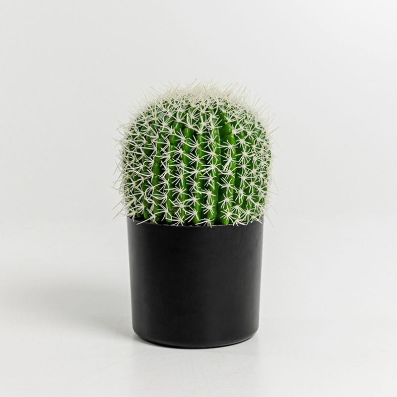 Liberta-Maison Ferocactus Φυτό Τεχνητό Σε Γλάστρα 18x18x30cm Ύφασμα Πράσινο Λευκό Πλαστικό 019206