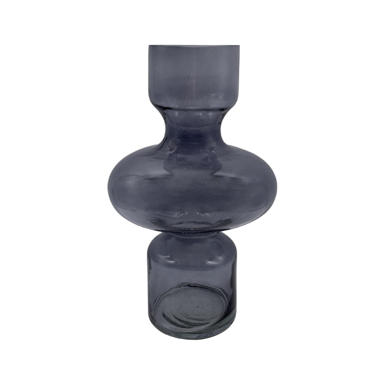 Liberta - Maison CIRKIN Βάζο Γυάλινο Γκρι Φ20x30cm 019573