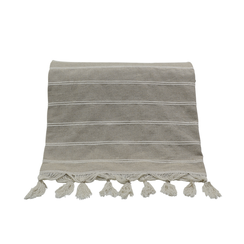 Liberta - Maison AMMOS 2 Ριχτάρι Βαμβακερό Μπεζ/Λευκό 150x210cm 019627