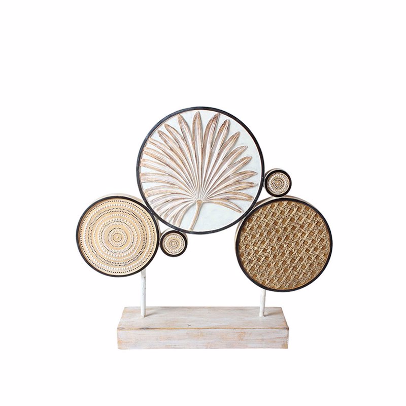 Liberta - Maison GINKO 3 Διακοσμητικό Totem Polyresin/Μεταλλικό Φυσικό/Μπεζ/Λευκό 44x11x41cm 019770