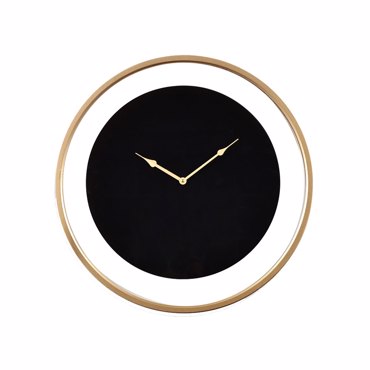 Liberta - Maison EREBUS Ρολόι Τοίχου Μεταλλικό/Γυάλινο Μαύρο/Χρυσό Φ60x5cm 019913