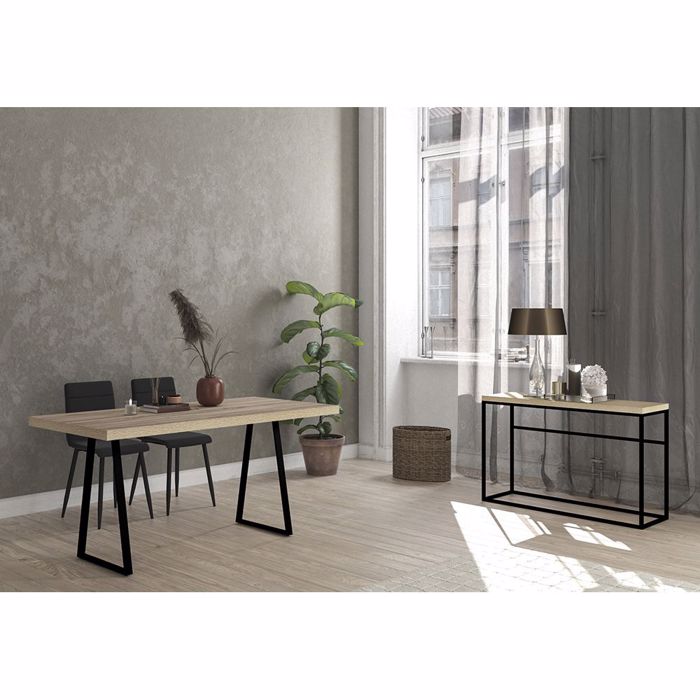 Liberta - Maison PLEGMA Τραπέζι Sonoma/Μαύρο 160x80x76cm 02-0364 Liberta - Maison PLEGMA Trapezi Sonoma/Mavro 160x80x76cm 02-0364