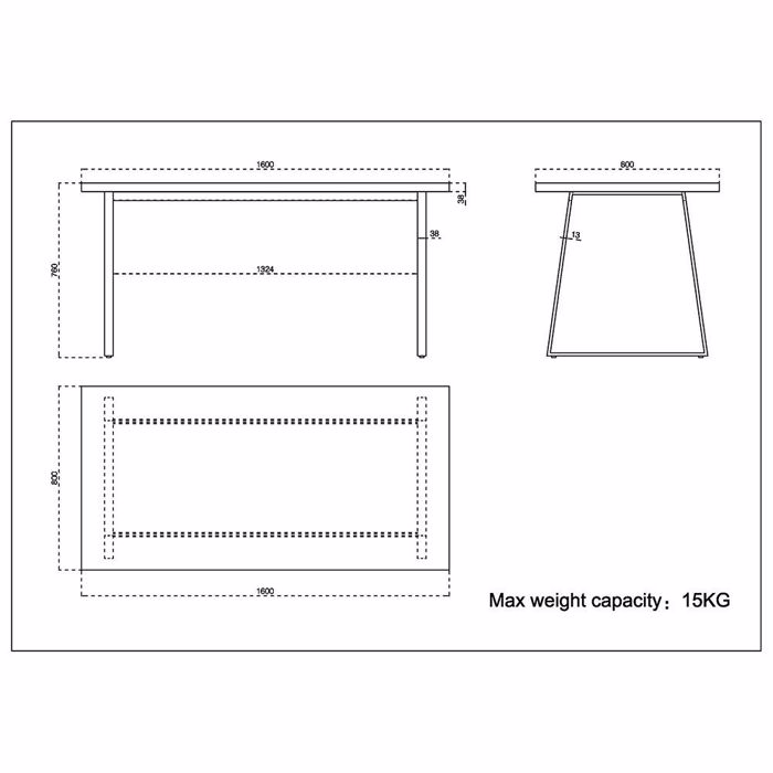 Liberta - Maison PLEGMA Τραπέζι Sonoma/Μαύρο 160x80x76cm 02-0364 Liberta - Maison PLEGMA Trapezi Sonoma/Mavro 160x80x76cm 02-0364