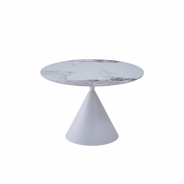 Liberta - Maison ATRIUM Τραπέζι Λευκό με Όψη Μαρμάρου Φ110x76cm 02-0672