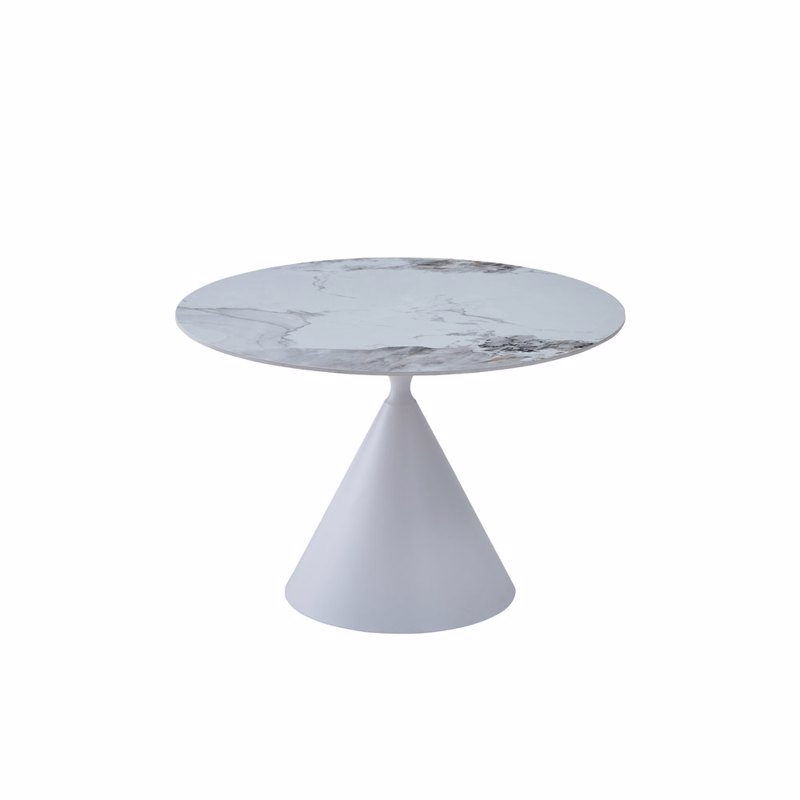 Liberta - Maison ATRIUM Τραπέζι Λευκό με Όψη Μαρμάρου Φ110x76cm 02-0672