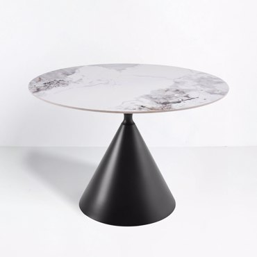 Liberta - Maison ATRIUM Τραπέζι Λευκό με Όψη Μαρμάρου Φ110x76cm 02-0699