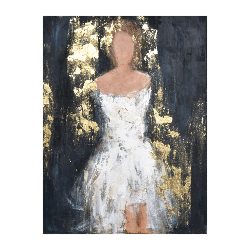 Liberta - Maison DAME 1 Πίνακας Καμβάς με Μαύρο/Λευκό/Χρυσό Ξύλο 90x120x3cm 020052