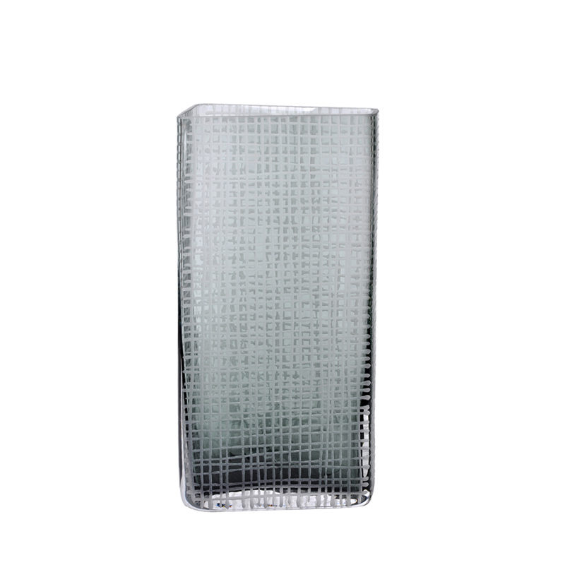 Liberta-Maison Gravir Grey Βάζο 16x12x33cm Γυαλί Γκρι 0