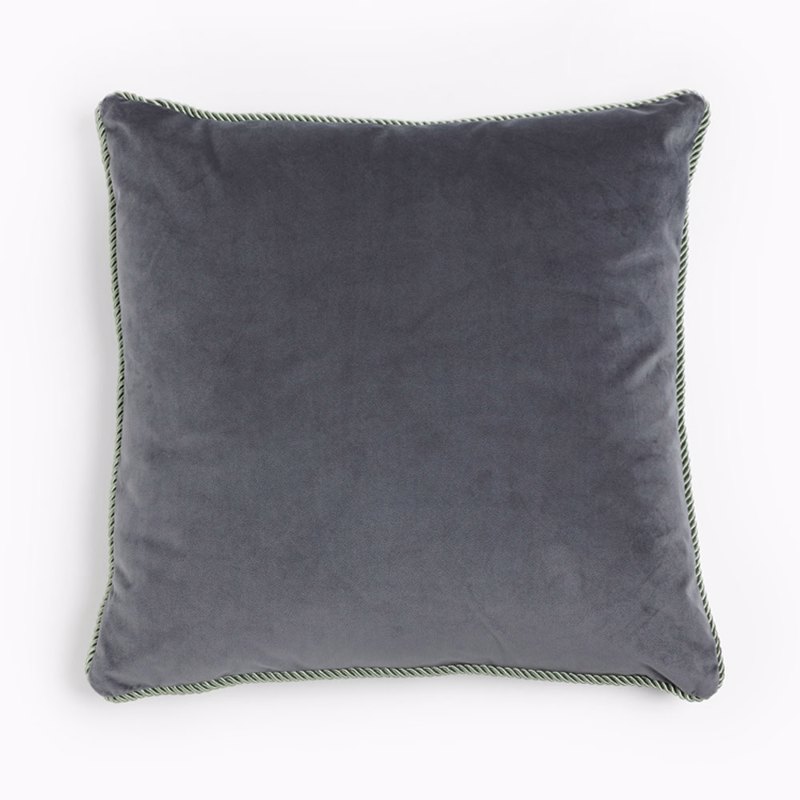 Liberta-Maison Solid Διακοσμητικό Μαξιλάρι 50x50cm Βελούδο Γκρι 020467
