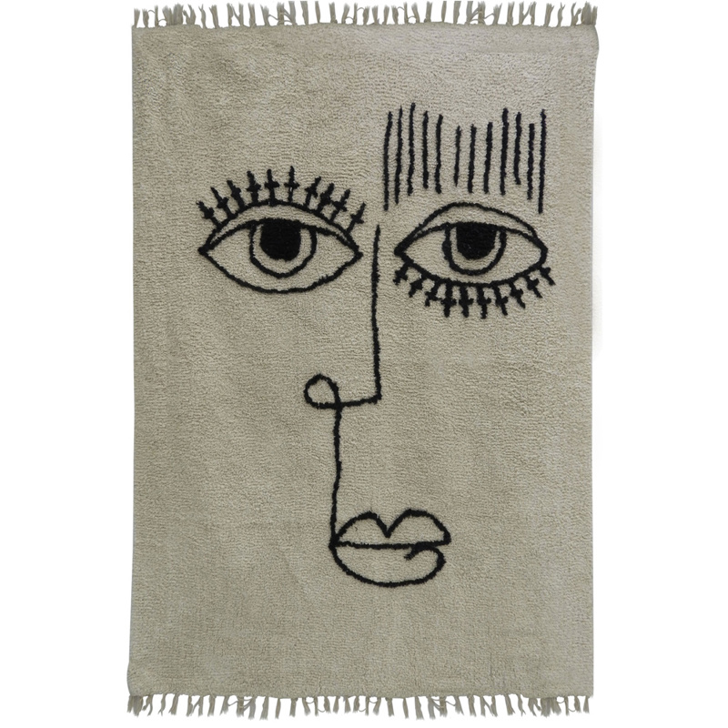 Liberta - Maison FACE Χαλί Βαμβακερό Μπεζ/Μαύρο 60x90cm