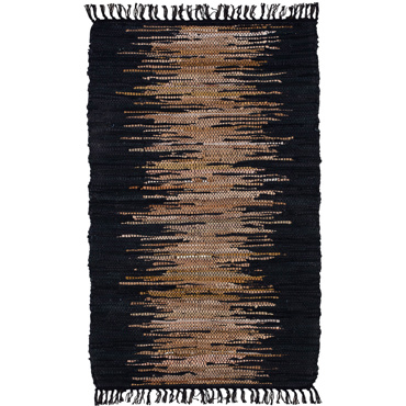 Liberta-Maison TERRA Χαλακι 60x90cm Δέρμα Μαύρο Μπεζ 020495