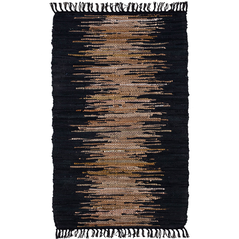 Liberta-Maison TERRA Χαλακι 60x90cm Δέρμα Μαύρο Μπεζ 020495