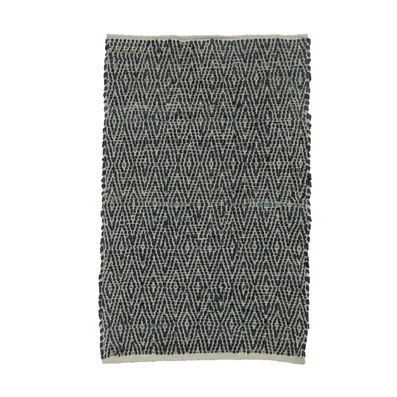 Liberta-Maison ROMBO Χαλακι 60x90cm Δέρμα Μαύρο Μπεζ 020515