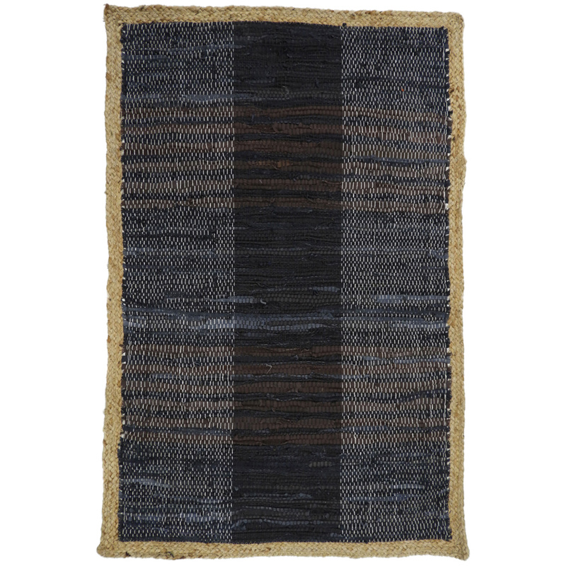 Liberta - Maison DARK Χαλί Δερμάτινο/Γιούτα Μαύρο/Μπεζ 60x90cm 020525