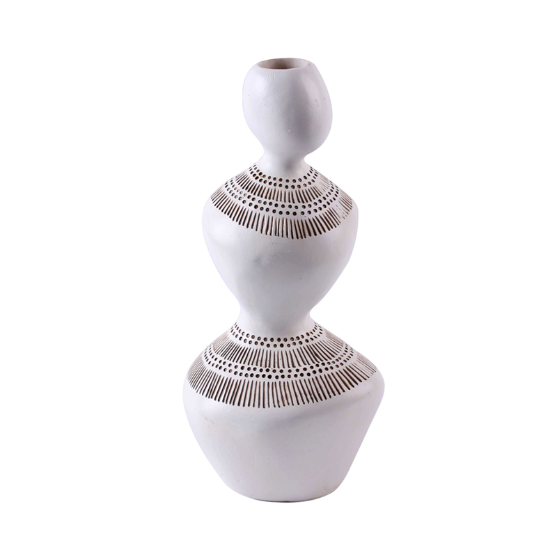 Liberta - Maison OVOCIE 1 Βάζο Polyresin Λευκό/Καφέ 14x