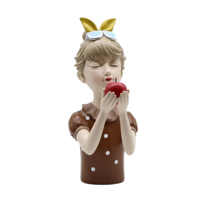 Liberta-Maison Travel Girl 7 Διακοσμητική Φιγούρα 18x14x34cm Polyresin Πολύχρωμο 020797
